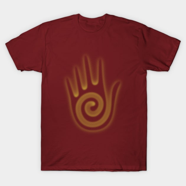 Navajo Hopi Native American Hand Spiral Gold T-Shirt by Ricardo77